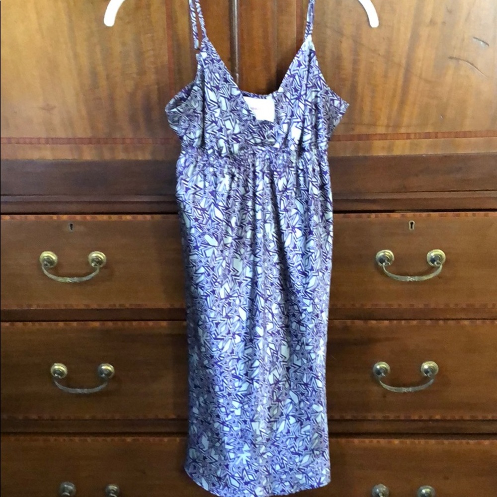 Purple/Silver Star silk dress -size P